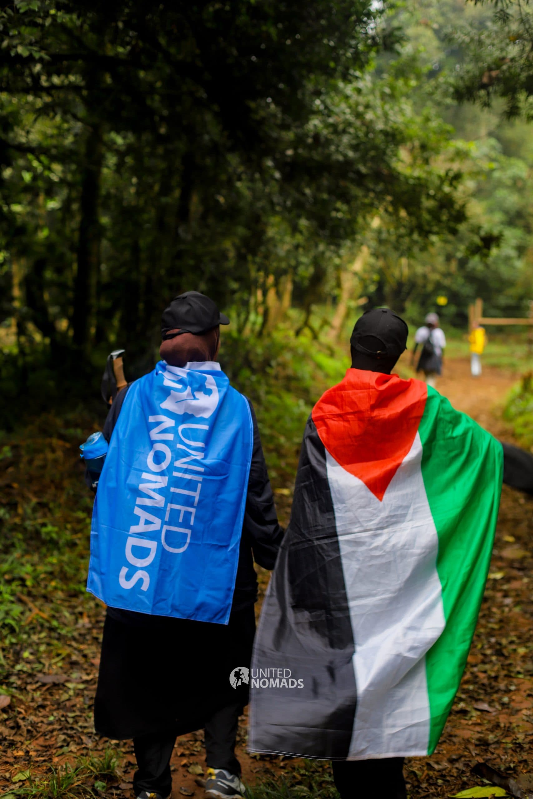 Hikers on a guided trail in Kenya
